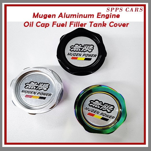 Mugen Black Racing Aluminum Engine Oil Cap Fuel Filler Tank Cover for Honda