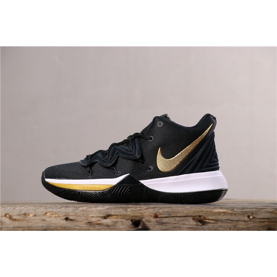 kyrie 5 black metallic gold