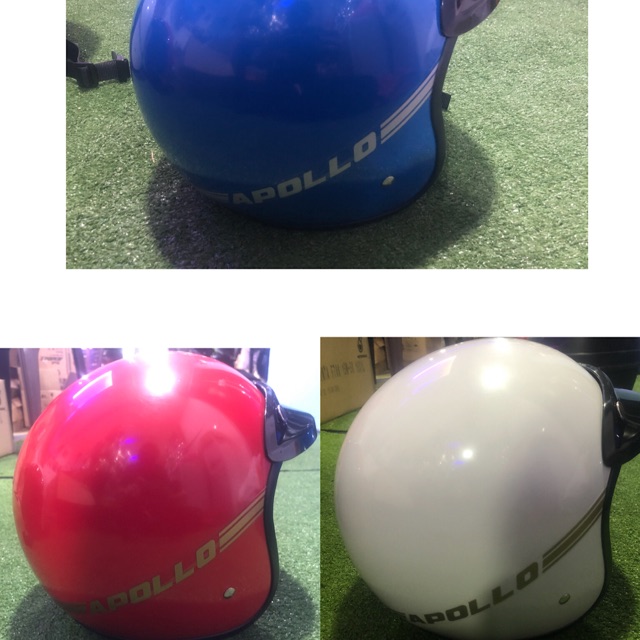 Helmet Original Apollo 99 Blue Red White Shopee Malaysia