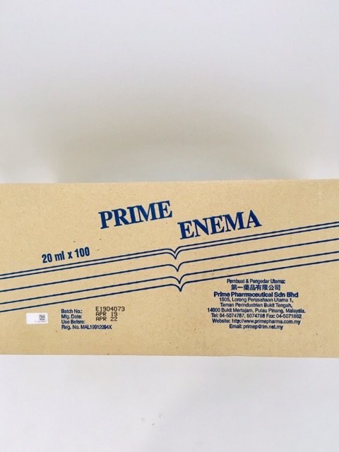 Prime enema 1box 100pcs 10ml/20ml  Shopee Malaysia