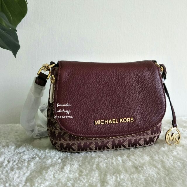 mk bedford leather crossbody
