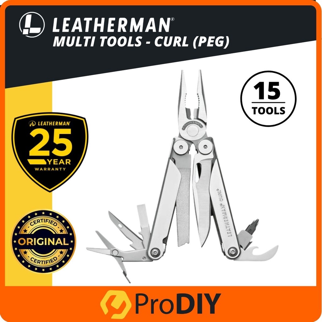 LEATHERMAN Original High Quality 15pcs Multi Tools - Curl (PEG) 25 Years Warranty