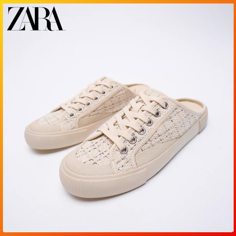 Zara Autumn New Women'S Shoes Asian Limited Light Beige Lace-Up Slingback  Sneakers | Shopee Malaysia