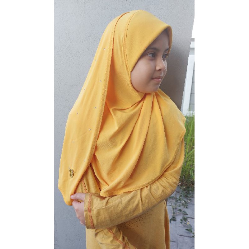 Bling2 Instant Shawl Budak Awning Tebal by aljoofre Tudung Sarung Raya Kanak-kanak kids selendang with rhinestone cantik