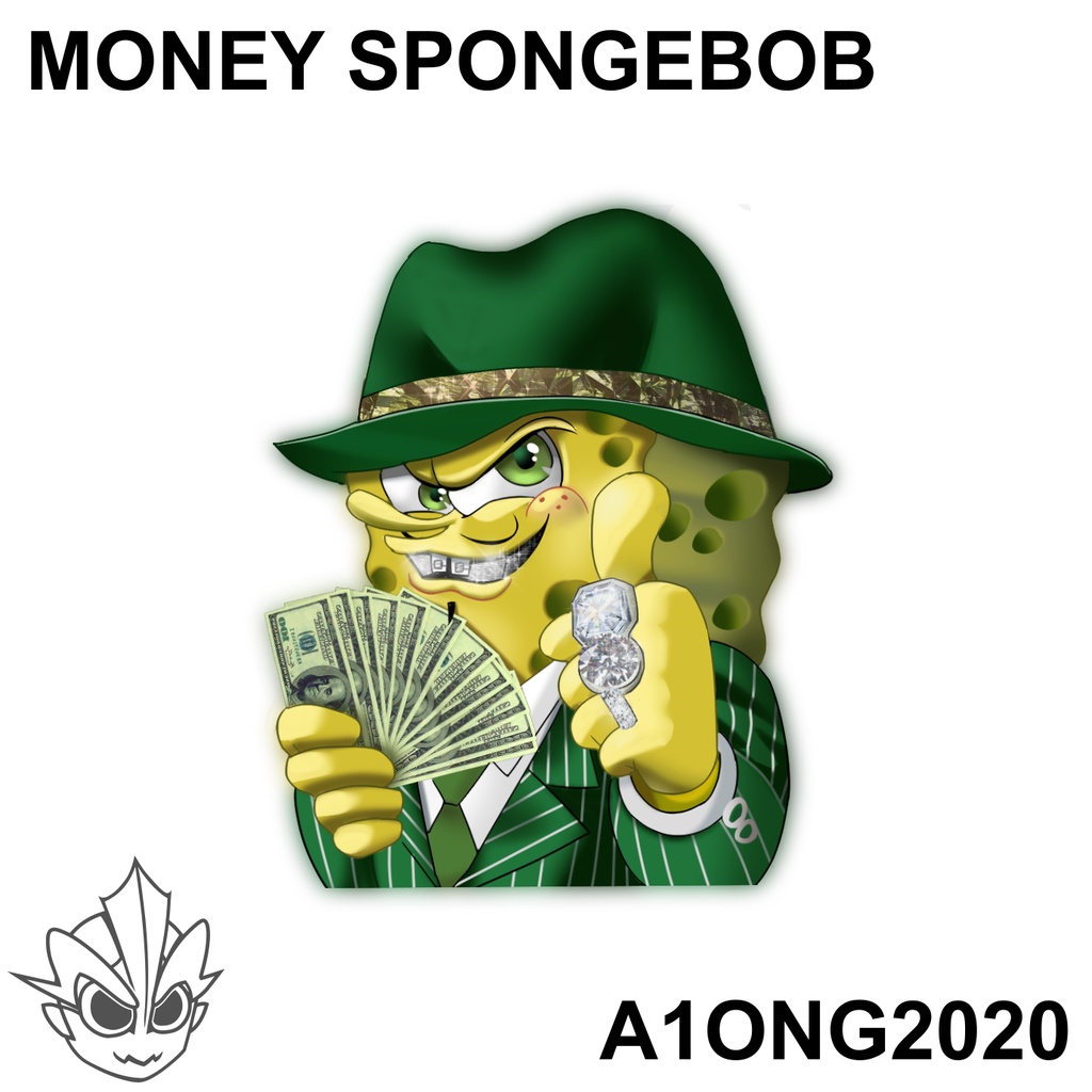 Cartoon Sticker Rich spongebob Shopee Malaysia