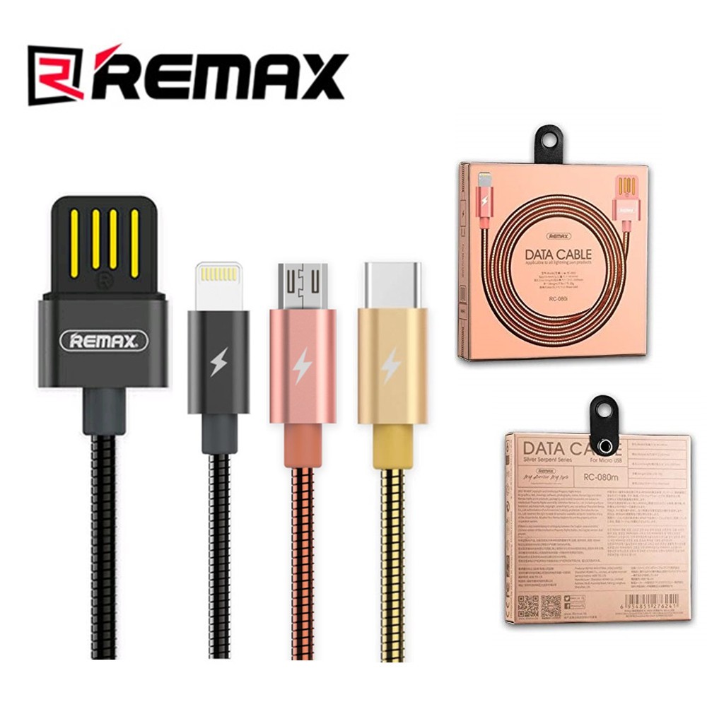 Remax RC-080 Silver Serpent Metal 2.1A Fast Charge & Data Cable (1m) | Shopee Malaysia