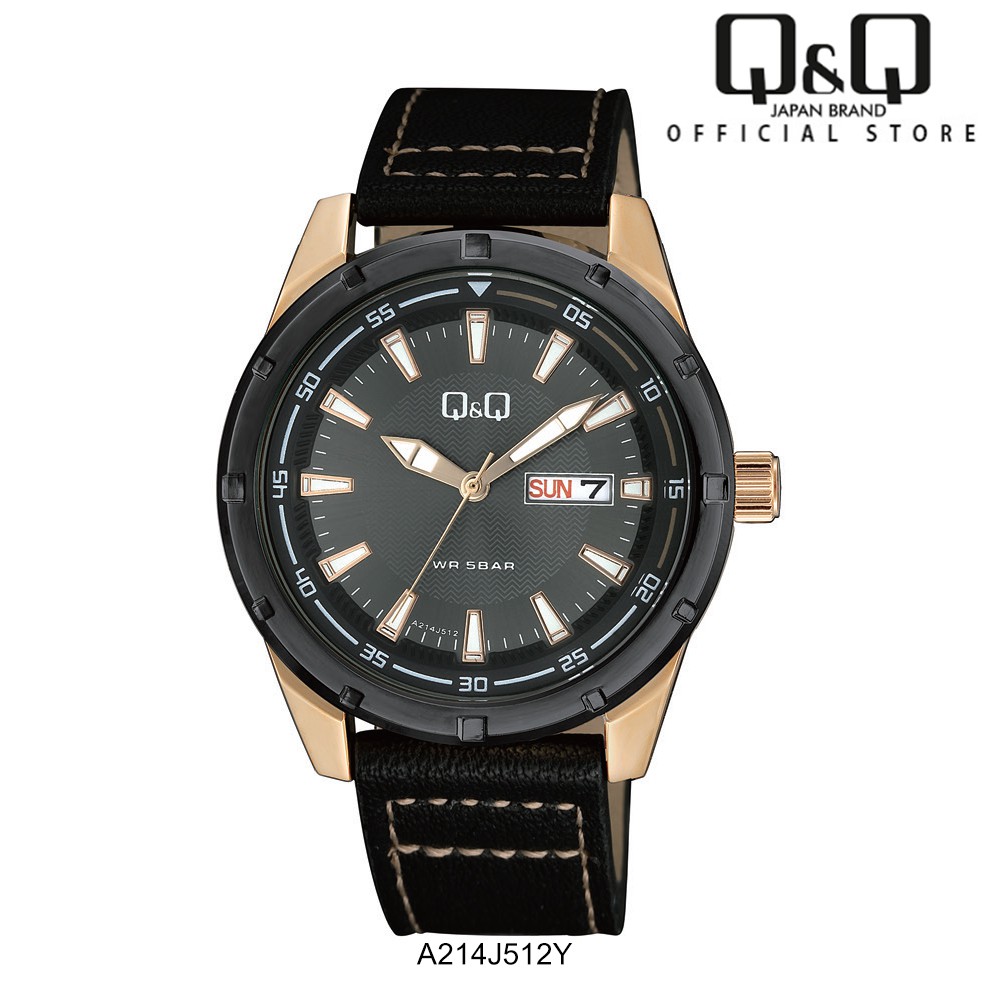 Q&Q Japan by Citizen Men's Leather Analogue Watch A214 Shopee Malaysia