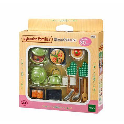 sylvanian families kitchen cooking set