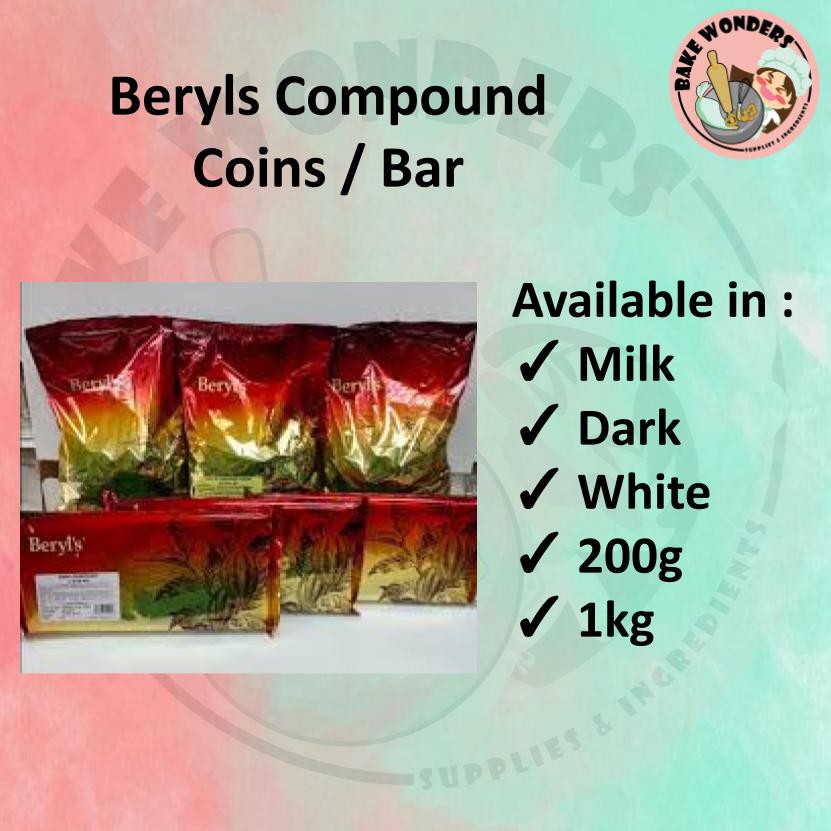 Beryls Compound Coins/Bar (Milk, Dark, White)200g/1kg Shopee Malaysia