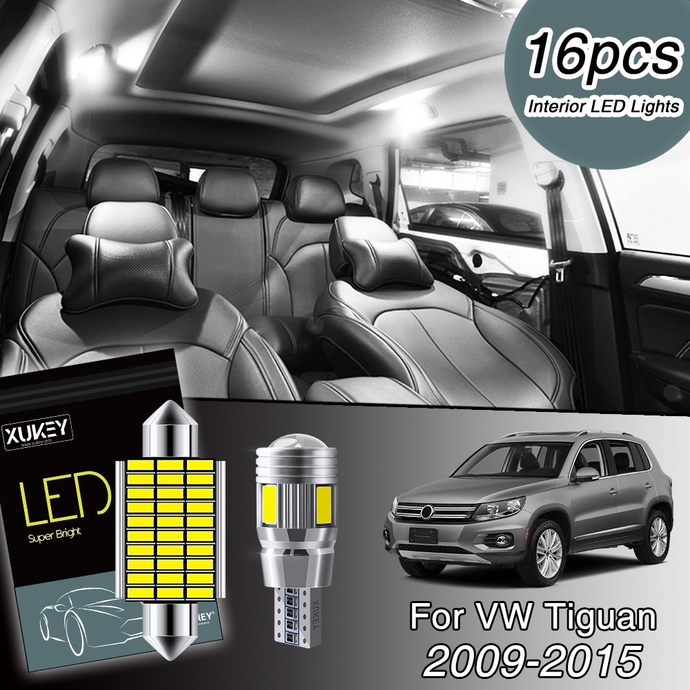 For Vw Tiguan 2007 2020 Car Interior Trunk Light Kit Hid White Bulb 14pcs Set