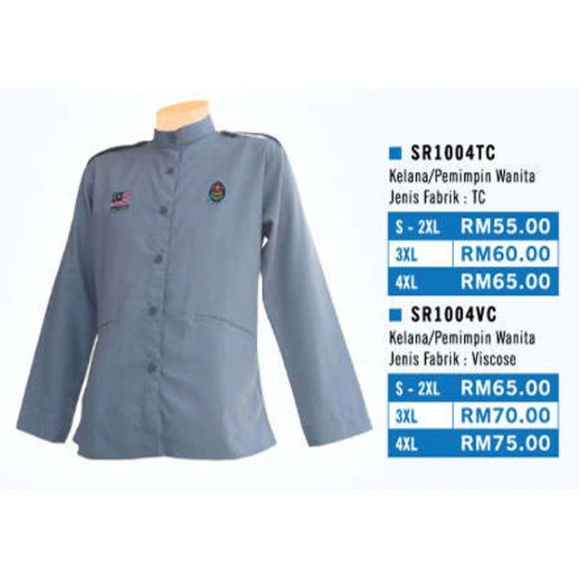 Original Uniform Pengakap Wanita Pemimpin dan Kelana Viscose | Shopee