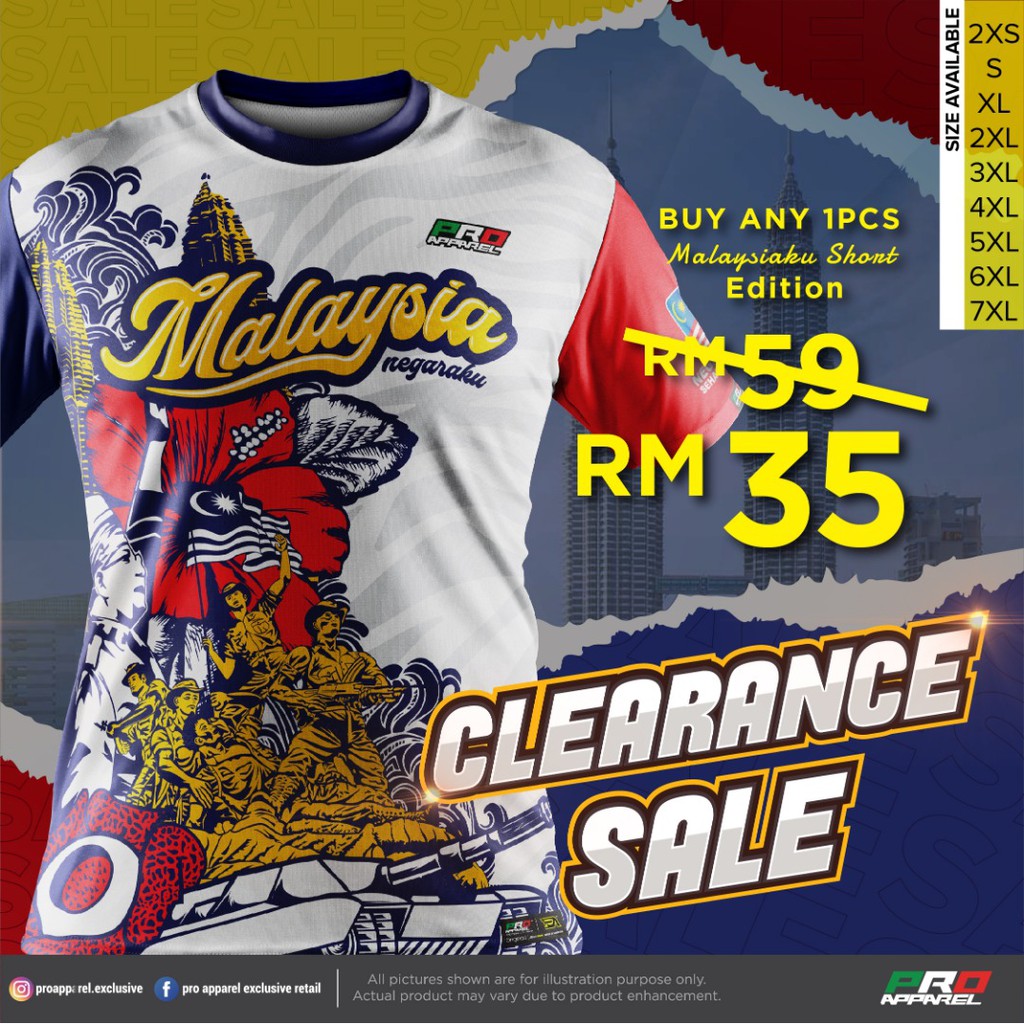 Buy Clearance Sale T Shirt Short Sleeve Sublimation Malaysia Negaraku Seetracker Malaysia