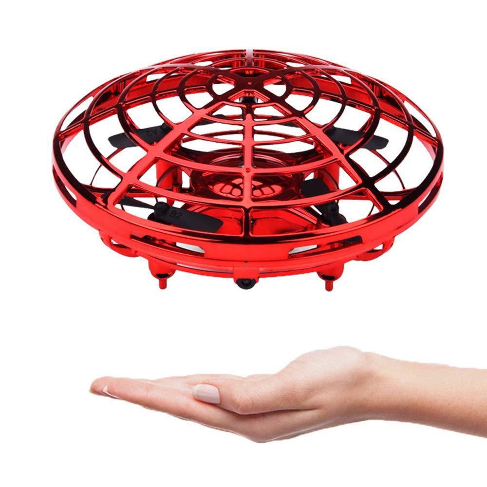 Hand Free Drone Pink Hand Operated Flying Saucer Toy Mini Drones with LED Light 360°Rotating & Music Function Tcvents UFO Drone for Kids and Adults Flying Toys for 8 9 10+ Years Old Girls Gift 