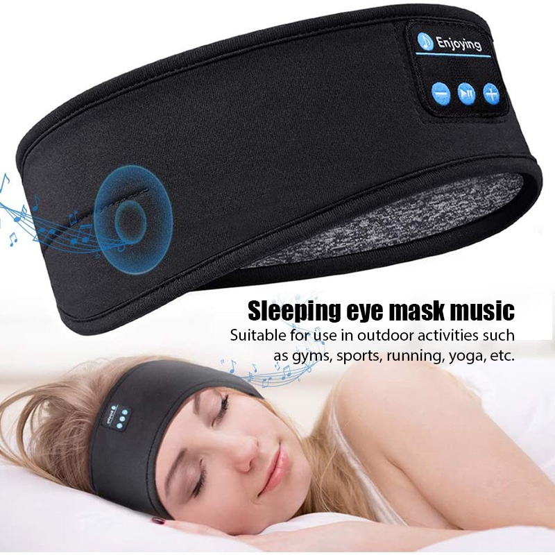 Wireless Bluetooth Earphone Noise Cancelling Sleeping Headphones Sports Headband Headsets HiFi Music Headphone Eye Mask Headset