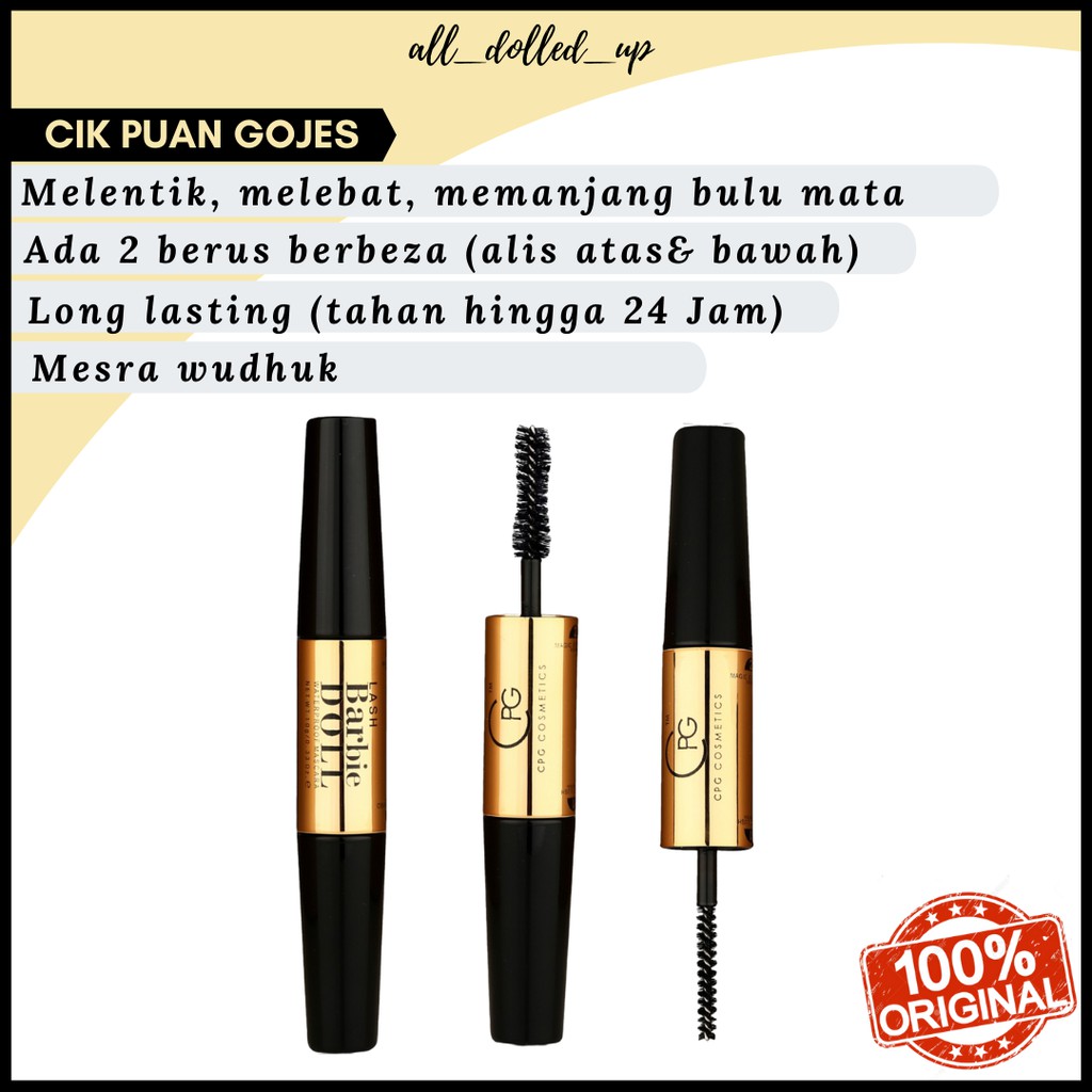 Cik Puan Gojes Mascara Barbie Doll Lash By Cpg Original Hq Maskara Free Gifts Free Shipping Shopee Malaysia