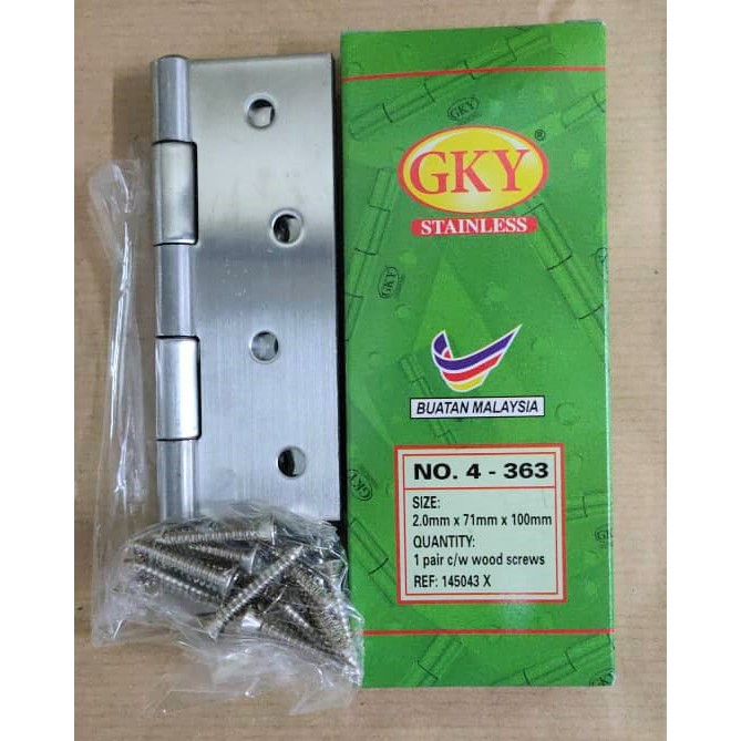 Gky Stainless Steel Door Hinges Heavy Duty Engsel Pintu 4 5 Shopee Malaysia