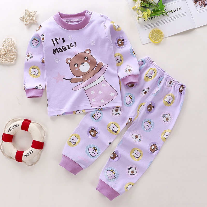 Children's Casual Pajamas Girls Boys Cartoon Dot Cotton Winter Clothes  Cheap Clothing Newborn Toddler Underwear | Shopee Malaysia