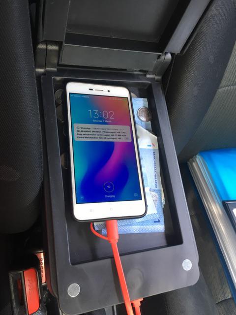 Perodua Bezza Armrest 7 / 9 USB 2 layer storage 2015 