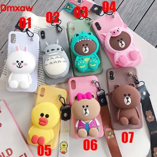 Samsung Galaxy M30s M10 A10 A70 A60 M40 A50 A20 A30 A8s Case Bear Bag Cute Soft Cover Wallet Coin Purse Case Lanyard Shopee Malaysia