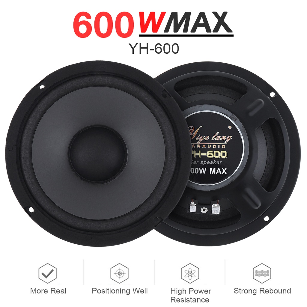 6 Inch 600W 2-Way Car HiFi Coaxial Speaker Vehicle Door Auto Audio Music Stereo Full Range Frequency Speakers