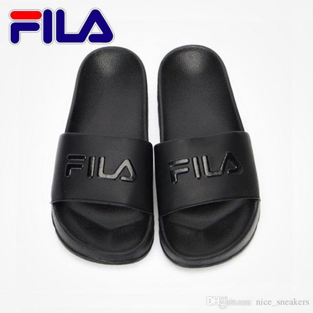 fila black slippers