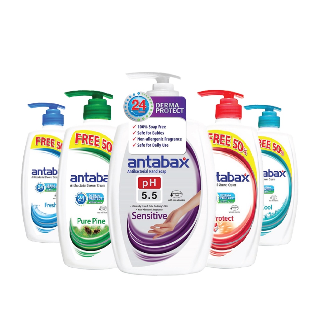 Antabax Shower Cream 650ml + Free 50 Pure Pine/Protect/Fresh/Nature/Cool/Gentle/Active Deo