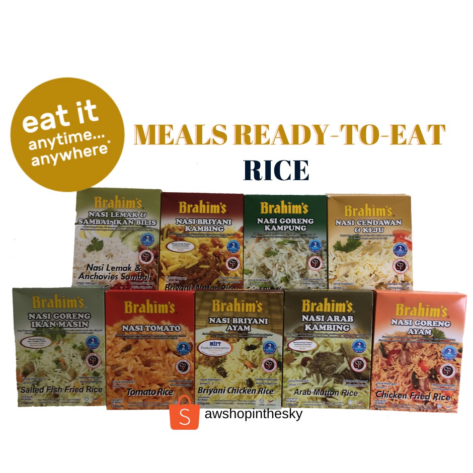 READY STOCK_MEALS READY TO EAT RICE_READY TO EAT RICE BRAHIMS | Shopee