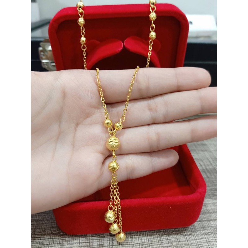 Rantai Leher Bola Emas Suasa 375 18k Shopee Malaysia