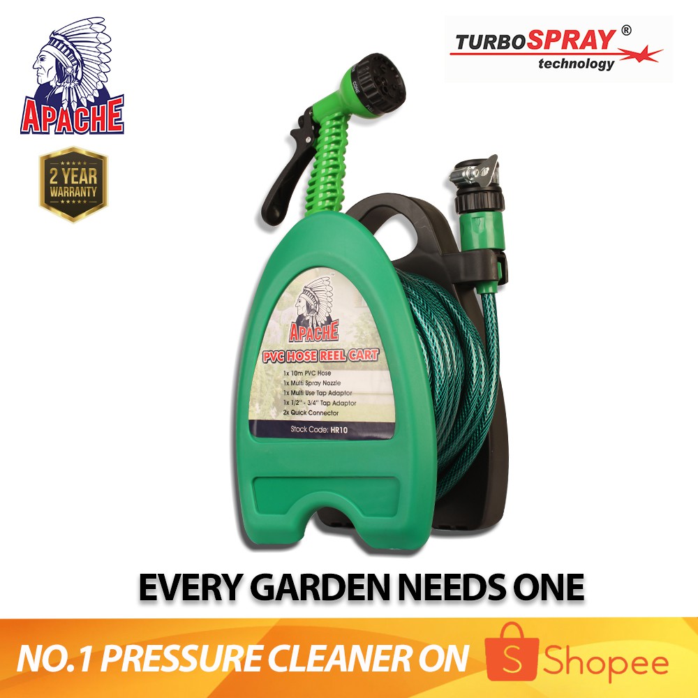 APACHE TurboSpray HR10 Hose Reel Set Garden Water Inlet Supply Suitable