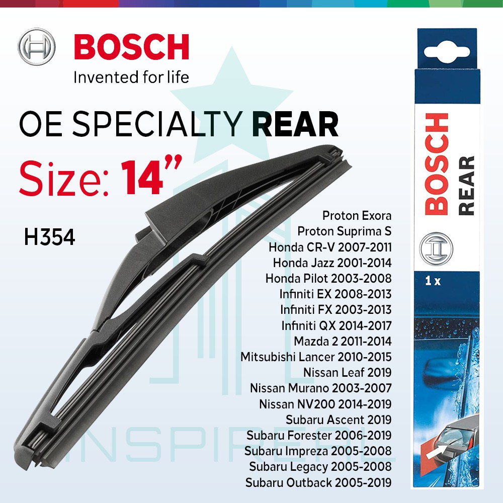 Bosch H354 Rear Wiper Size 14 Honda Crv Jazz Pilot Infiniti Ex Fx Qx Mazda 2 Nissan Murano Proton Exora Suprima S Subaru Shopee Malaysia