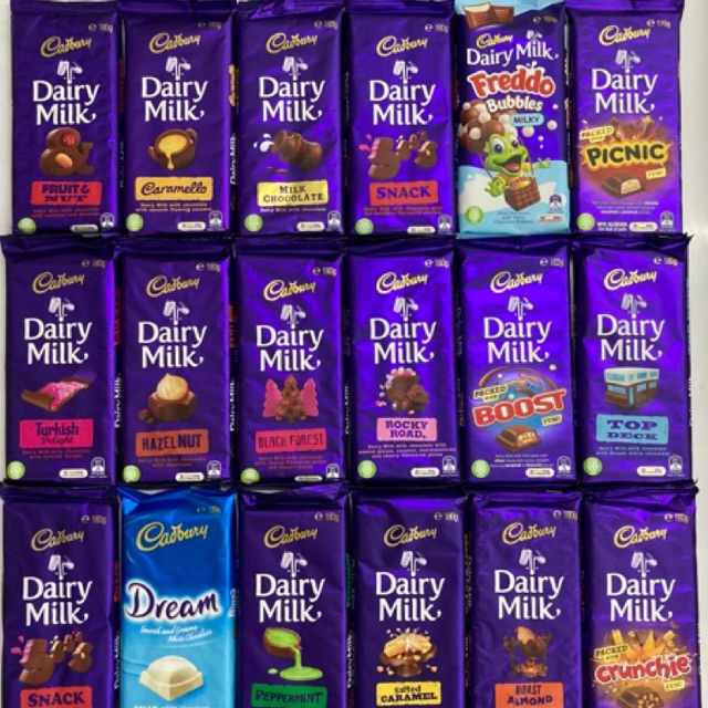 Cadbury Dairy Milk Chocolate Bar 180gm Made In Australia 🇦🇺 Shopee