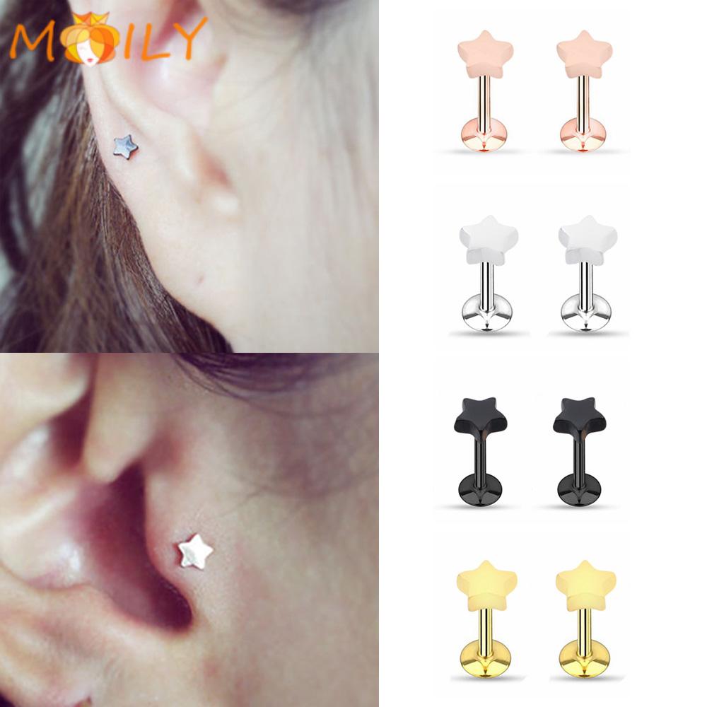 Lip Body Piercing Jewelry Ear Studs Cartilage Helix Star Shape Tragus Earrings