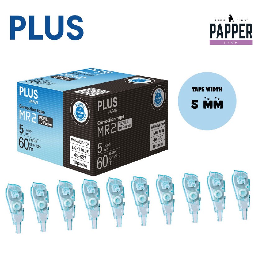 Plus Whipper MR 2 Correction Tape WH645/Refill (10 Packs)**NEW ARRIVAL