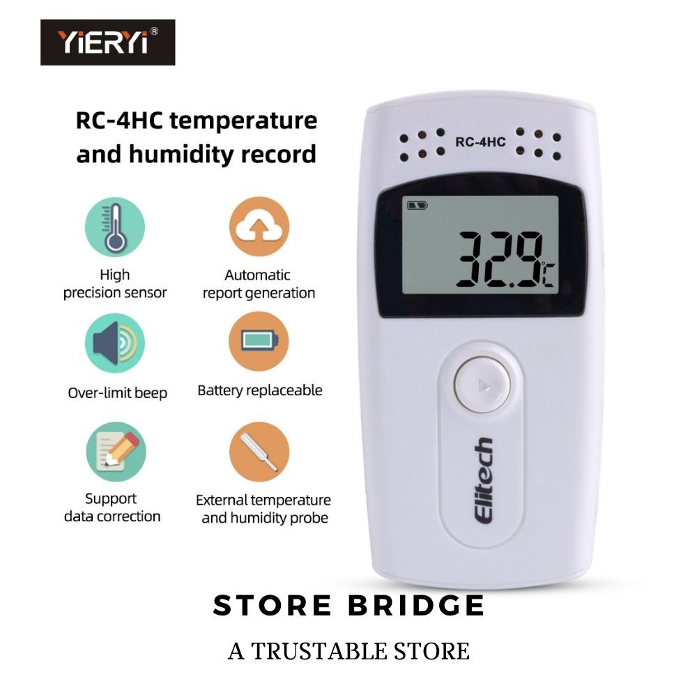 ELITECH RC4HC USB Temperature Humidity Data Logger Recorder Shopee