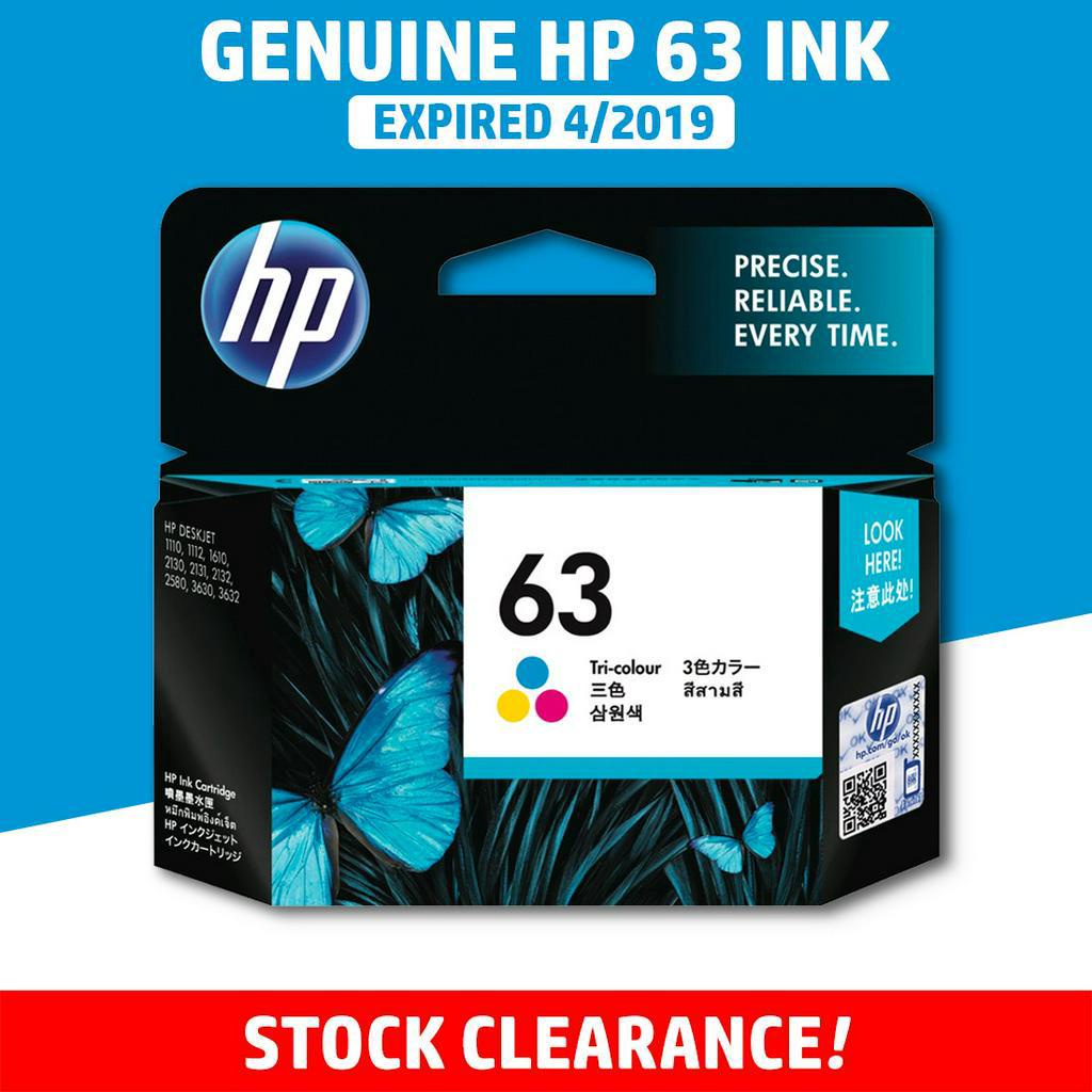 [CLEARANCE] Original HP 63 Color Ink Cartridge Genuine HP Ink F6U61AA