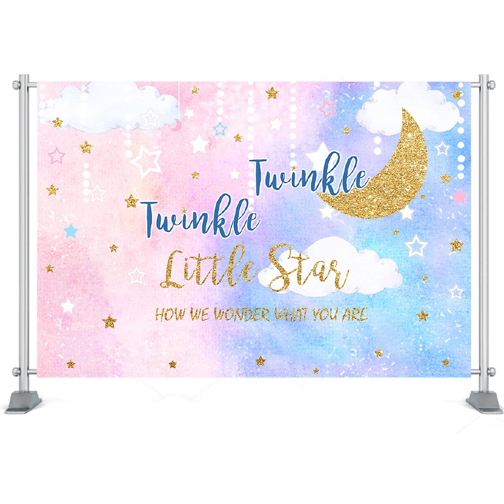 Mehofoto Gender Reveal Backdrop Pink Blue Twinkle Twinkle Little Star  Background 7x5ft Baby Shower Party Decorations | Shopee Malaysia