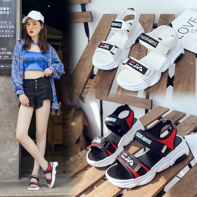 fila sandals outfit