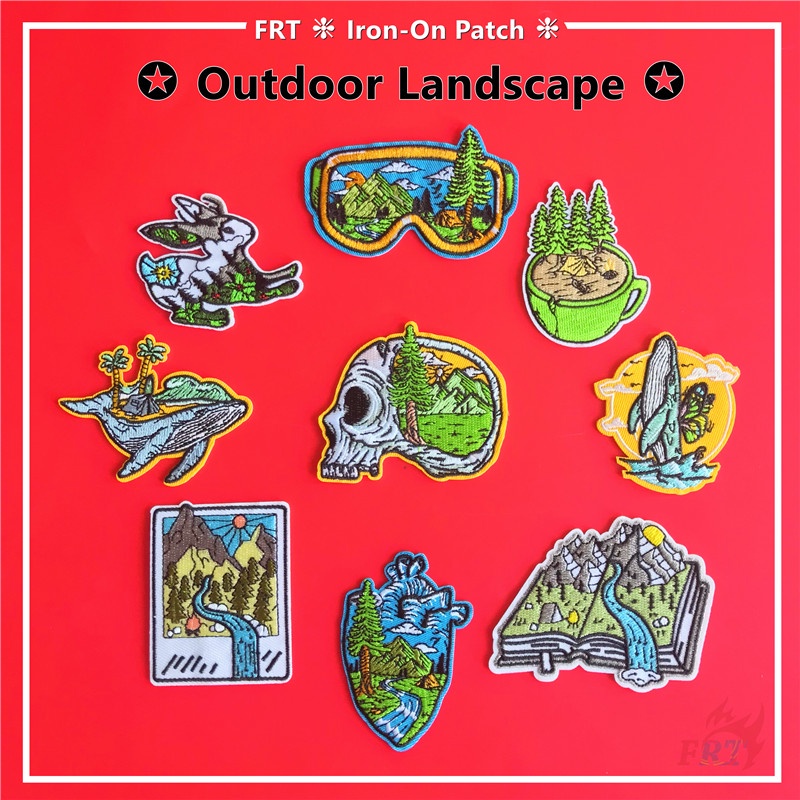 ☸ Outdoor Landscape - Mountains / Forests / Rivers Iron-On Patch ☸ 1Pc DIY Sew on Iron on Badges Patches Apparel Appliques