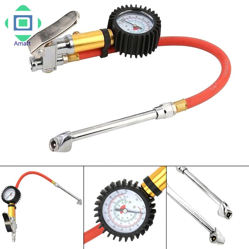 car tyre pressure gauge and pump