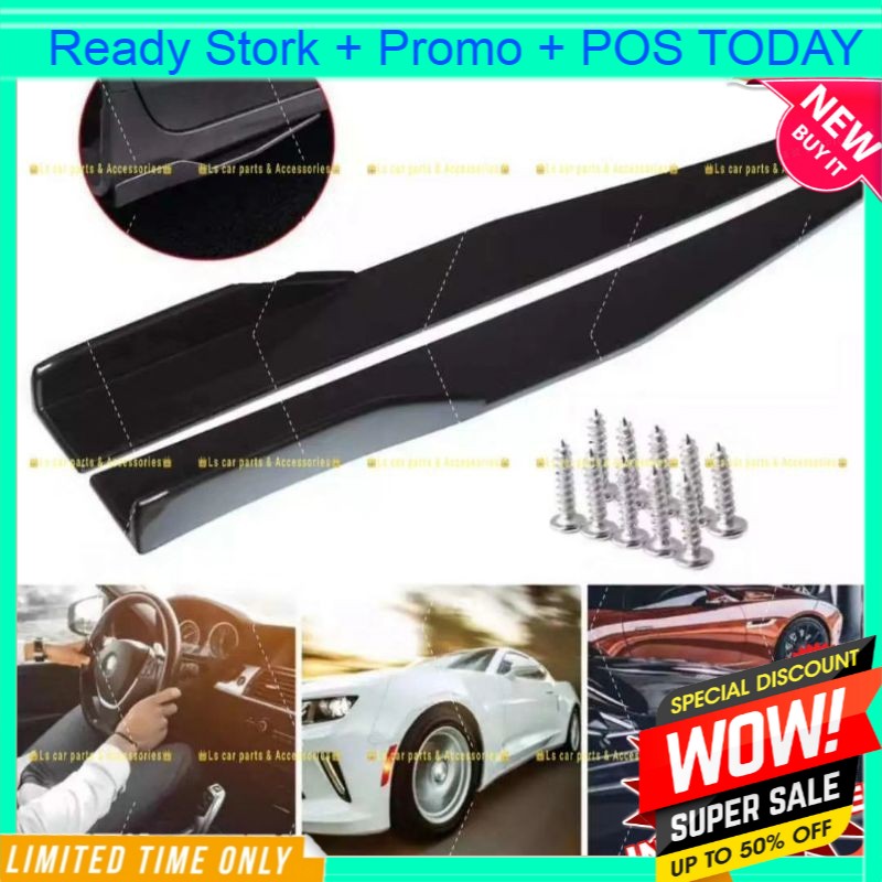 Side Skirt Diffuser Bumper Lip Canard Blade Wrap Rocker Splitter ...