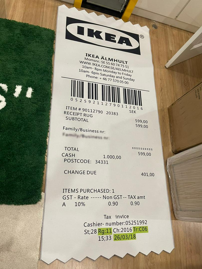 Virgil Ikea Receipt Rug | mail.napmexico.com.mx