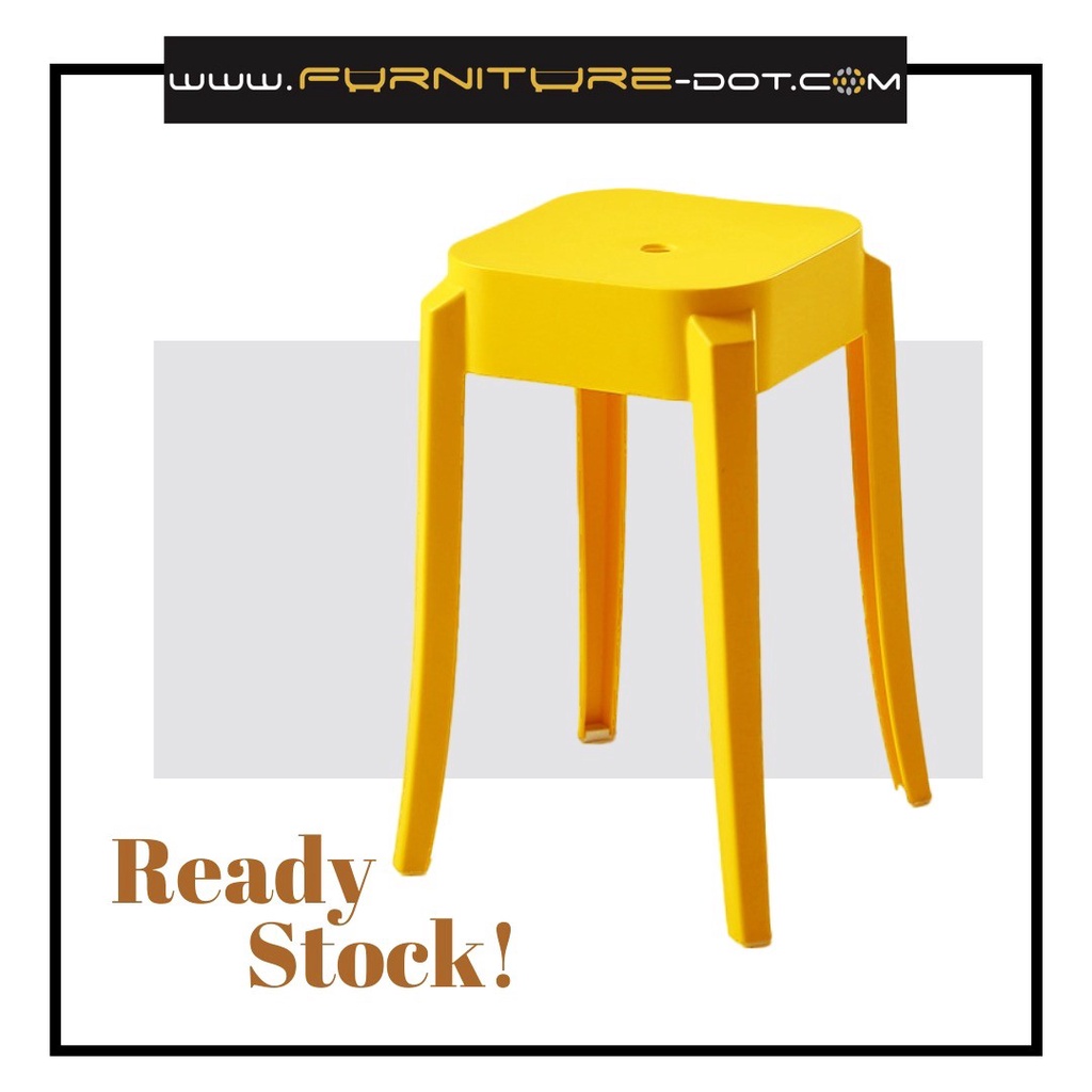 2 Pcs Modern Stackable Stool / PP Plastic Cafe Chair - FRM4023-2