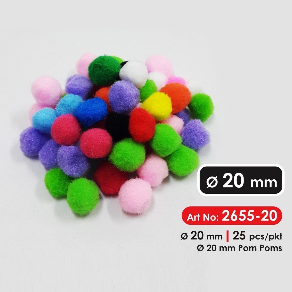 prangende Kemi Låne Multicolour Pom Pom Ball / Bola Kapas (10mm / 20mm) | Shopee Malaysia