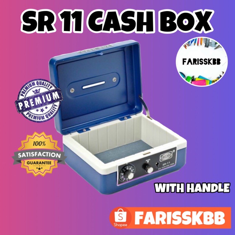 ORIGINAL SR BRAND SR-11 CASH BOX SAFETY BOX SAFETY MONEY BOX DEPOSIT BOX CASH LOCKER LOCKER MINI LOCKER WITH HANDLE LOCK