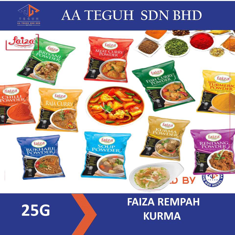 Faiza Serbuk Kunyit Cili Sup Kurma Briyani Ikan Daging 25g Shopee