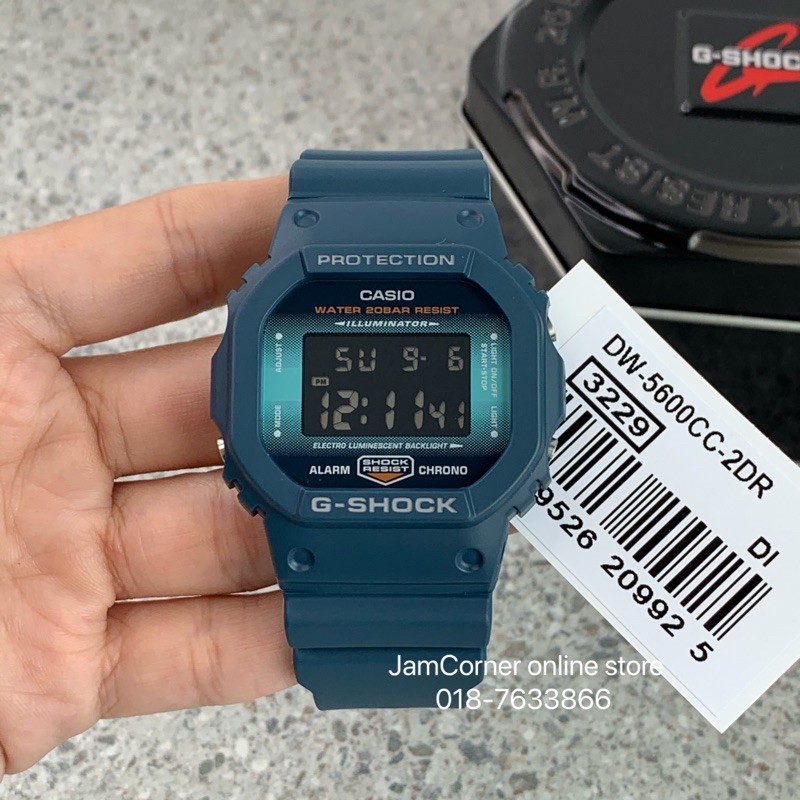 100 Original Casio G Shock Dw 5600cc 2 Navy Blue And Sax Blue Shopee Malaysia