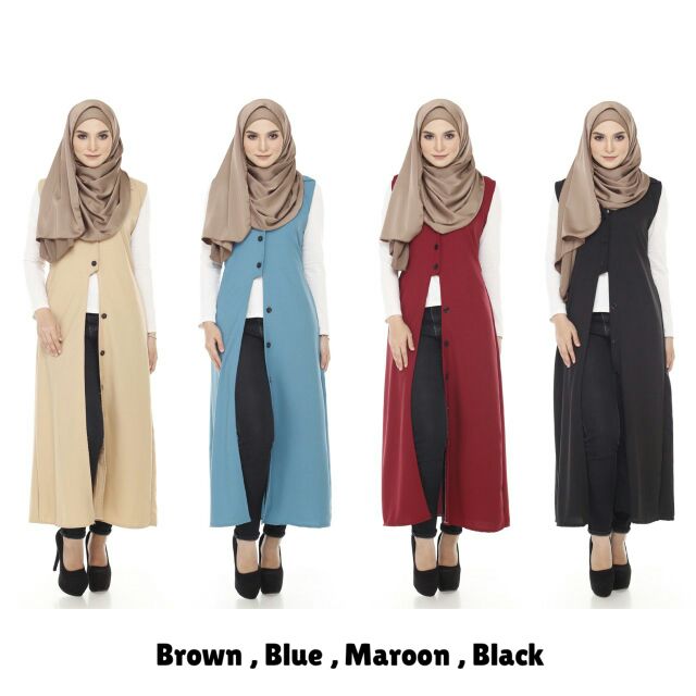 sleeveless cardigan muslimah