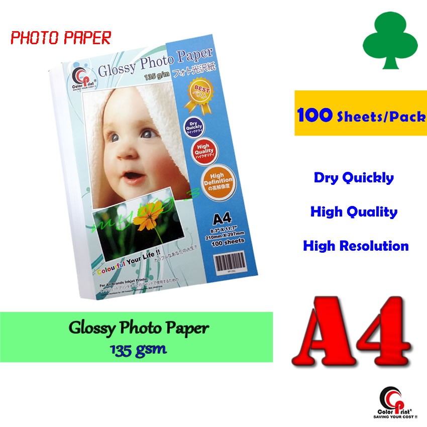 Glossy Photo Paper A4 135gsm (100 sheets) Shopee Malaysia