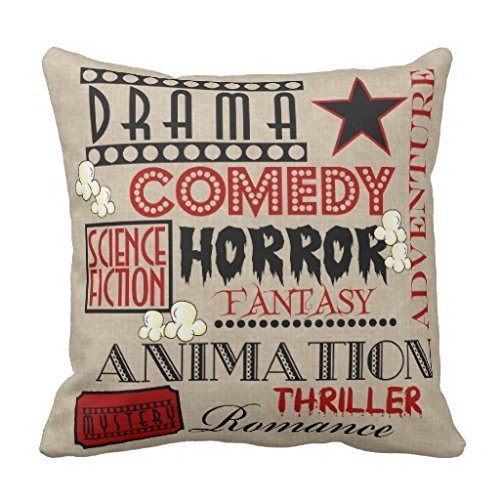 Decorative Throw Pillow Case Cushion Cover Movie Theater Cinema
