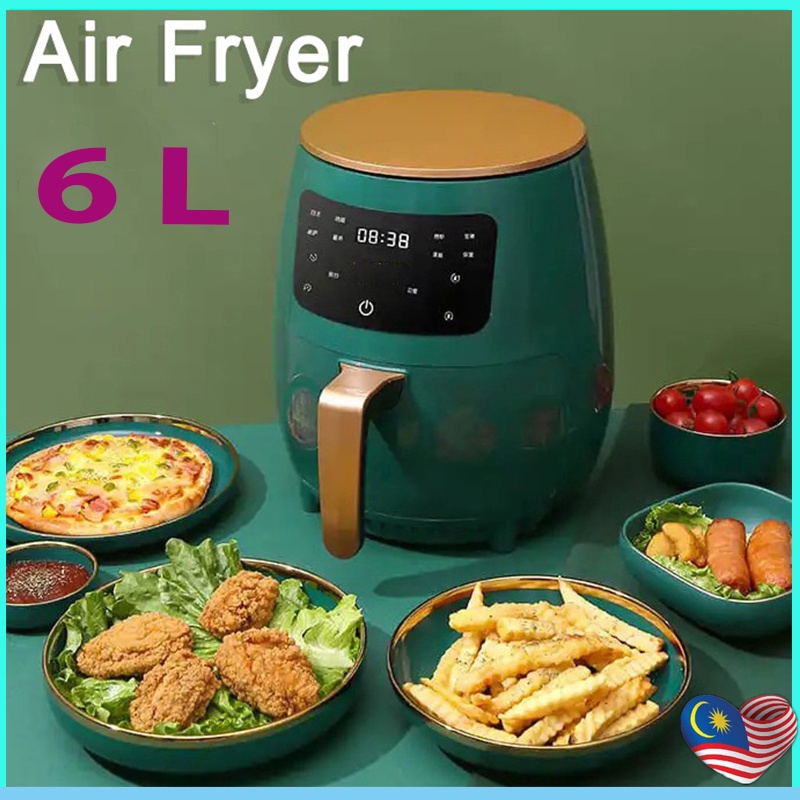 6L Air Fryer 2400W Automatic Oil free Health Fryer Cooker Multifunction Smart Touch LCD Deep Airfryer French Fries